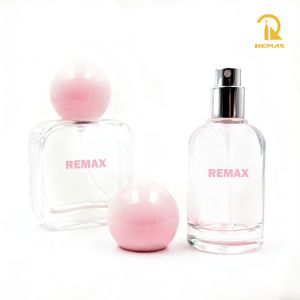 50ml Clear Glass Perfume Bottle with Round Cap and Screw Neck Refillable Design