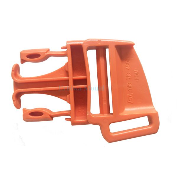 Orange Precision Injection Molding Plastic Strap Buckle For Backpack Belt / Bag Parts Accessories