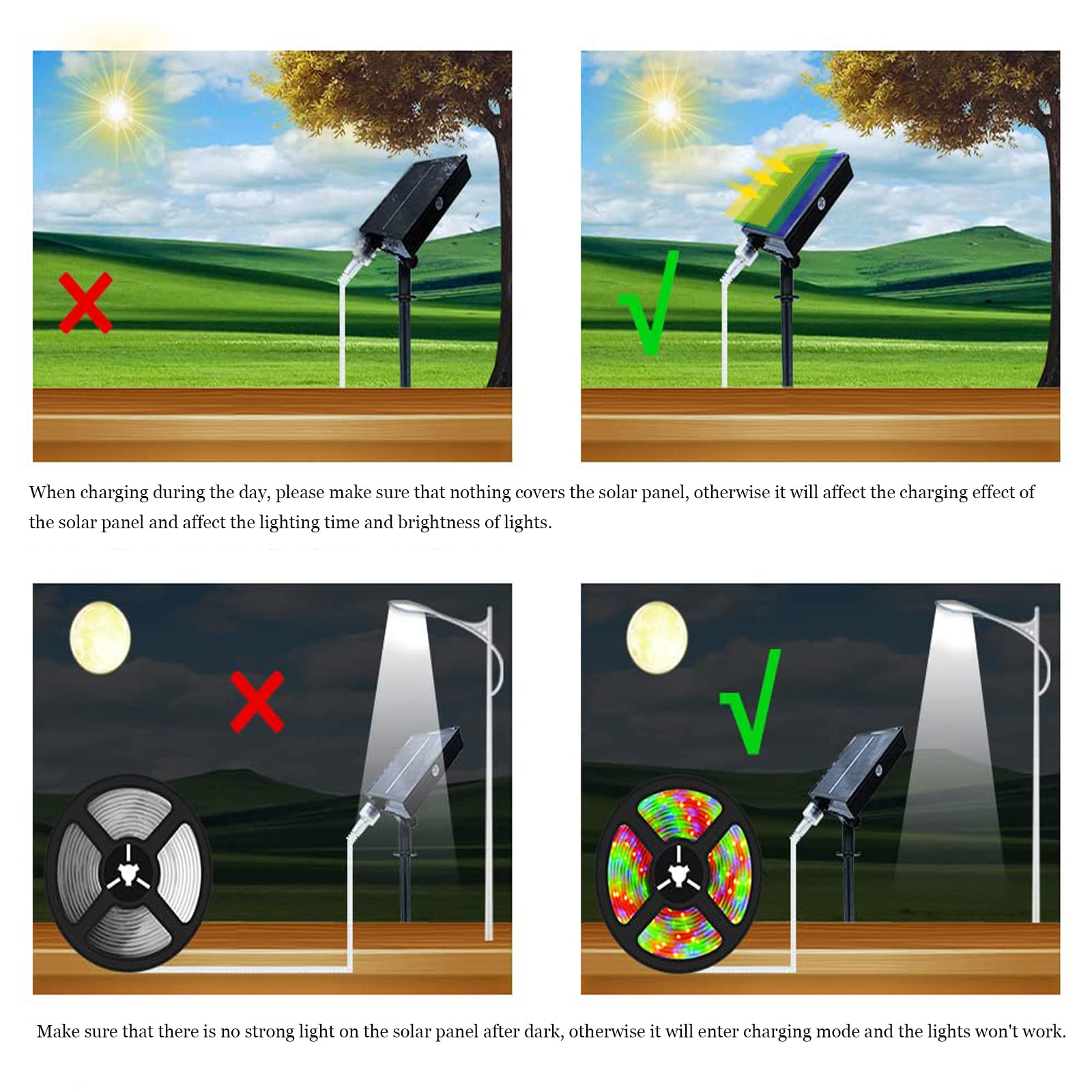 8 Mode Solar Strip Lights outdoor 3500K IP68 Water Resistant With Remote Control