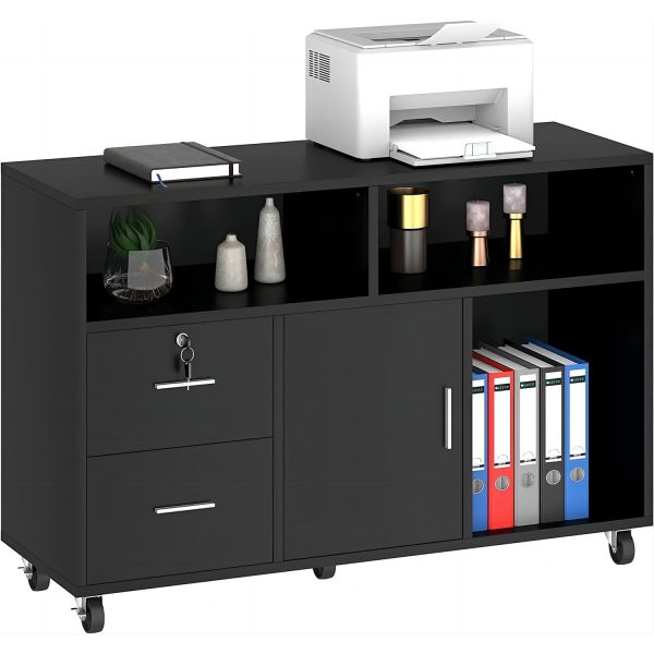 96.5x34x66CM black color functional mobile cabinet office furniture cabinet used in office warehouse home use