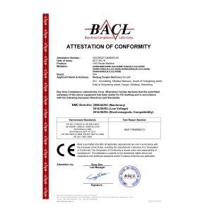 Weifang Donho Machinery Co.,Ltd Certifications