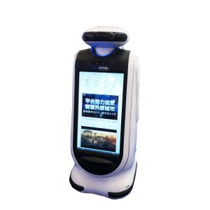 Self service kiosk Touch Screen Information Kiosk Earth Shell Robot Shaped With