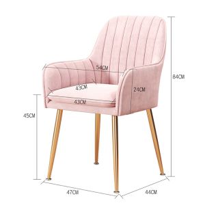 Blue Velvet Fabric Dining Chair Restaurant Dining Room Armchair Modern