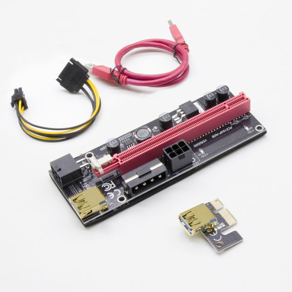 PCIE Riser 1X to 16X Graphics Extension for GPU Powered Riser Adapter Card 60cm