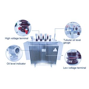3 Phase Transformer Oil Immersed Type 10KV 100KVA 125KVA Two Windings Rectangle
