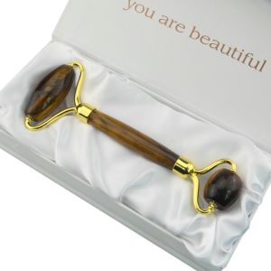 Custom Tiger Eye Face Jadeite Stone Jade Stone Rollers Handmade