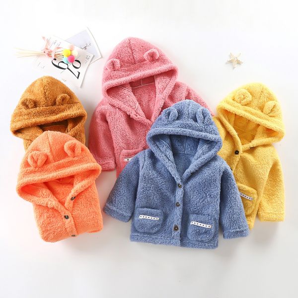 100cm Polyester Cotton Childrens Winter Jackets Single Breasted Warm Coats