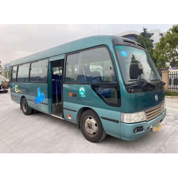 Golden Gragon Coaster 26 Seats Hino Engine Bus Green Color 100km/H