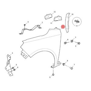 3kg Provide Auto Parts Replacement Right Front Car Fender for MG3/MG3-14