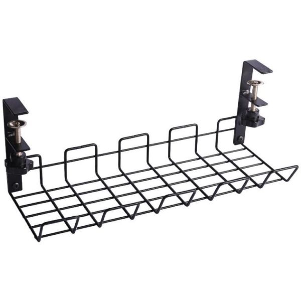 Non-folding Rack Carbon Steel Cable Tray Basket for Standing Desk in Office and