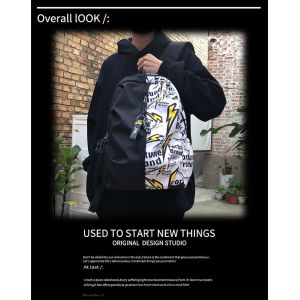 FASHION COLOR SPLICING NEW CASUAL BACKPACK JUNIOR HIGH SCHOOL STUDENT BAG MULTI