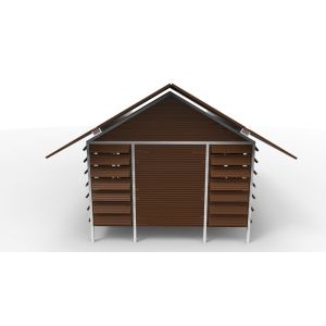 Brown / Coffee Construction And Building Materials , WPC House With Color Steel