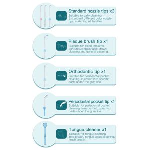 Combo Electric Toothbrush IPX4 Countertop Water Flosser Teeth Whitening 600ml