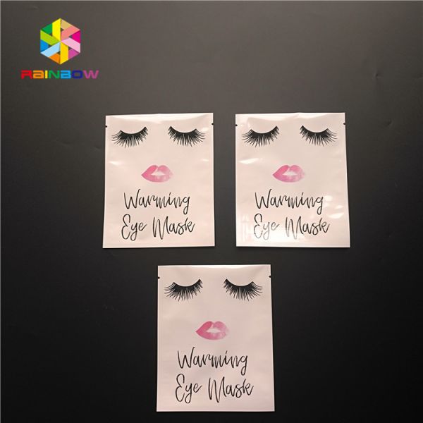 Face Eyes Mask Plastic Pouches Packaging Three Side Sealed Flat Bag Glossy Surface