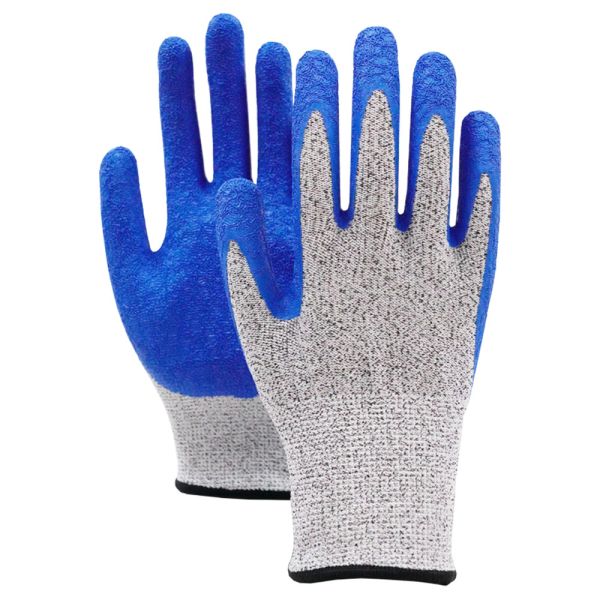 Durable Latex Safety Gloves Wear Resistant Crinkle Latex Rubber Construction