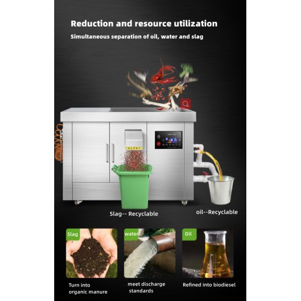 Commercial Kitchen Food Waste Oil-water Separation Garbage Disposer Machine Food Waste Dehydrating Food Waste Recycling Mach