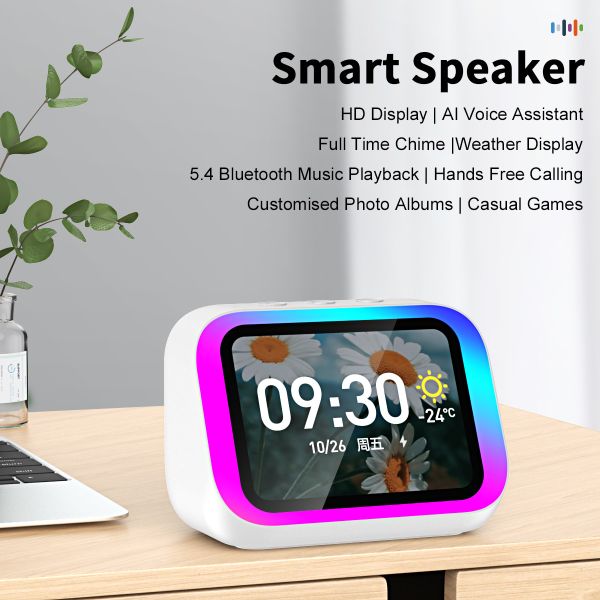Bluetooth Screen Temperature Display Control Table Speaker FM Intelligent