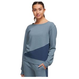 China Plain Triangle Color Block Women Pullover Sweatshirt 260gsm Plain Crew Neck Sweatshirt on sale