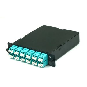 24 Port Fiber Optic Cable Termination Patch Panel MPO MTP 12xLC Duplex 10G OM3 50/125um