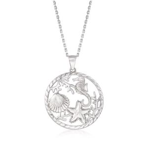 Quality Ross-Simons Sterling Silver Sea Life Jewelry Pendant Necklace for sale