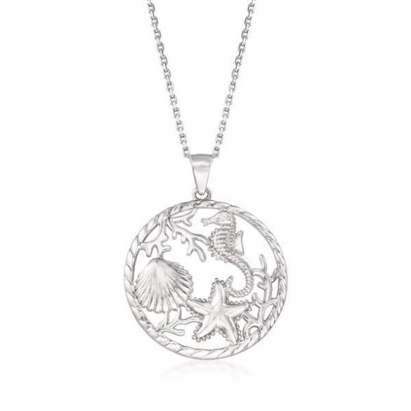 Ross-Simons Sterling Silver Sea Life Jewelry Pendant Necklace