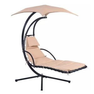 Outdoor Patio Chair with Canopy Swing and Customized Color Hanging Chaise Sun