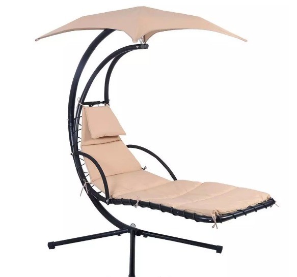 Customized Color Hanging Curved Steel Chaise Lounger Chair for Outdoor Swing