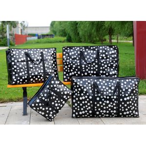 Double Handle Colorful Design Customized Shopping Bags With Zipper Closure