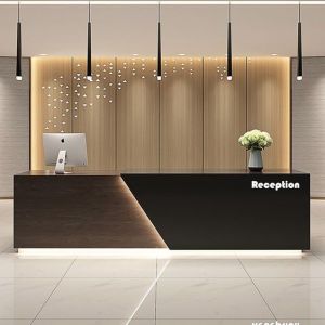 China Joint Seamless Salon Office Reception Desk SGS NFS Artificial Stone on sale