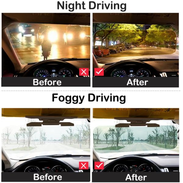 2 In 1 Car Sun Visor Day Night Windshield Driving Anti Glare Visor Anti Dazzle