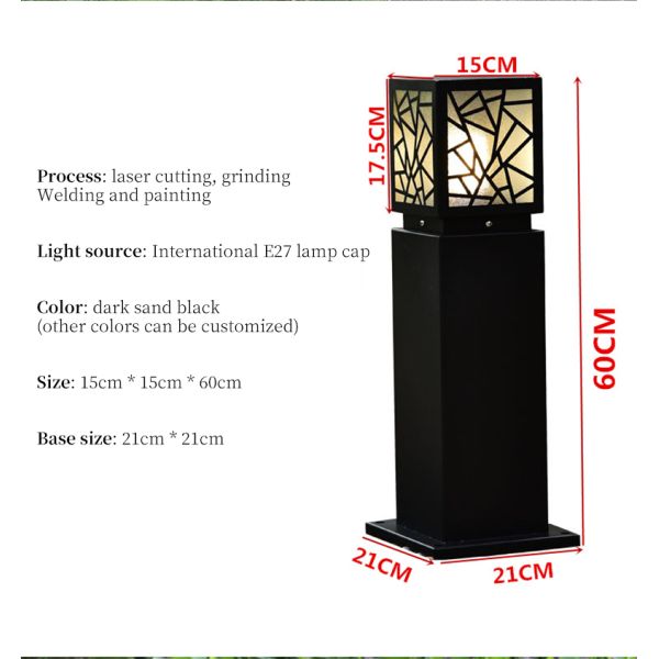 3000K Pathway Decorative Lawn Lights Outdoor LED Aluminum Lamp 3C Certified IP65