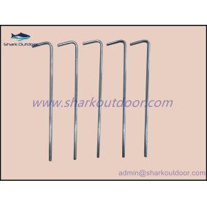 7" Zinc plated steel round wire tent pegs