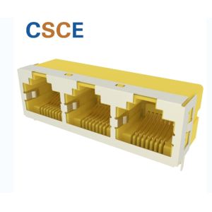 1×4 6P6C 8P8C Female Shielded RJ45 Jack For PCB