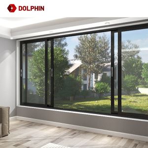 Architectural Residential Aluminium Sliding Windows Powder Coating Coffee Brown