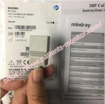 IM2206 PN 115-017849-00 Patient Monitor Accessories Mindray IPMTN Series IBP Cable 12 Pin 13 Ft UTAH IBP Cable