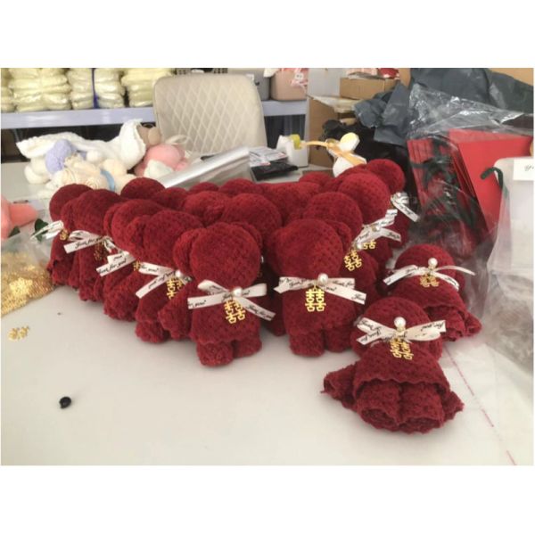 Pineapple Bear Towel Solid Color Cute Rabbit Bear Shaped Coral Fleece Hand Towel for Home