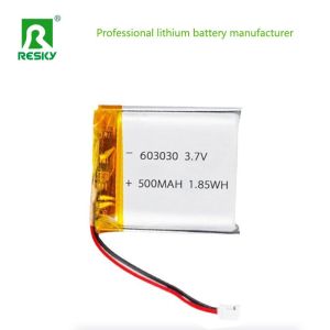 Rechargeable Lifepo4 Battery Cell 603030 3.7v 500mAh 1.85wh Power Lithium Ion