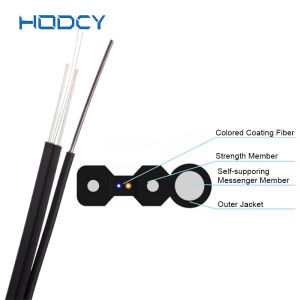 Flat LSZH FTTH Drop Fiber Optic Cable G657A Self Support Tight Buffer