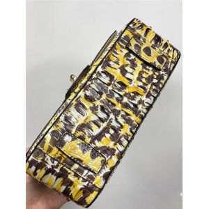 Authentic Crocodile Skin Women Flap Bag Genuine Alligator Leather Lady Colorful