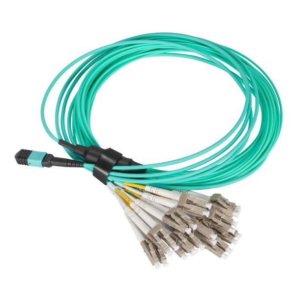 QY Female MPO to 24 LC OM3 Duplex Multimode Breakout Cable