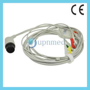 Nihon Kohden 3 lead ECG cable with clip,8 pin