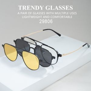 Elliptical Pure Titanium Aluminum Glasses Clip On Glasses Business