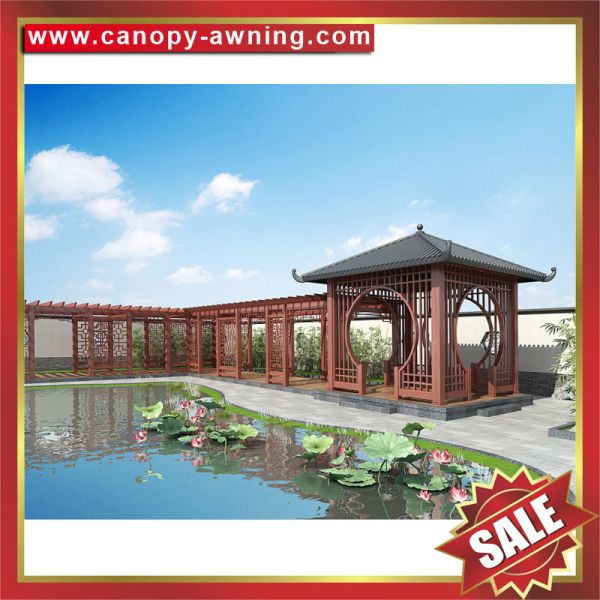Public garden park hotel villa wood style Aluminium aluminum alloy metal