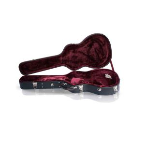 China Vintage Waterproof Black Wooden Guitar Case With Velvet Padding Interior on sale