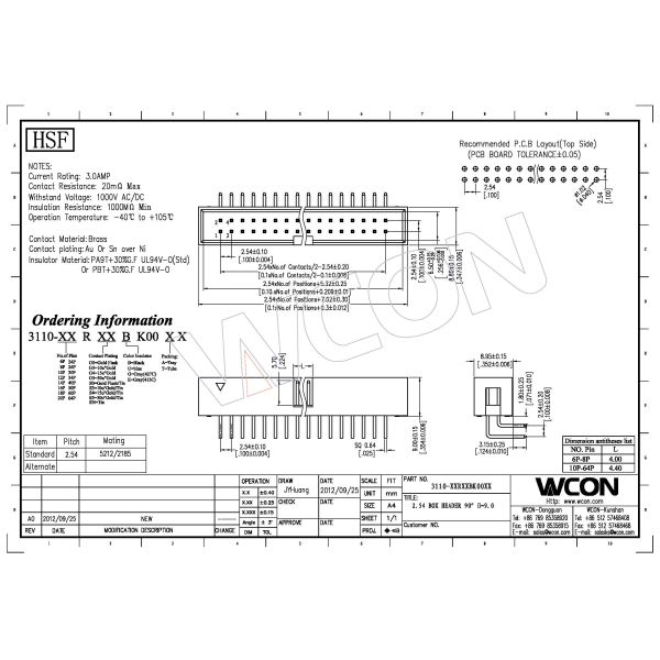 PA9T Greyish White 2.54 Pitch Box Header 90 Degrees Bend Pcb Header Connector