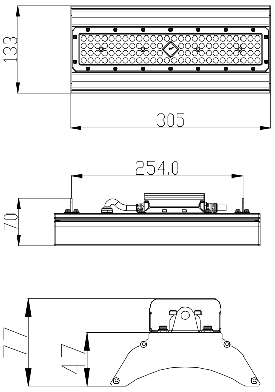 50W 100W 150W 200W IP66 Aluminum Linear LED High Bay Light With 5years Warranty For Warehouse Factory