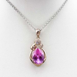925 Silver Jewelry Drop Sapphire Cubic Zircon Drop Pendant (PSJ0417)