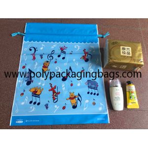Gravure Printing 0.06mm Frosted CPE Plastic Drawstring Bags