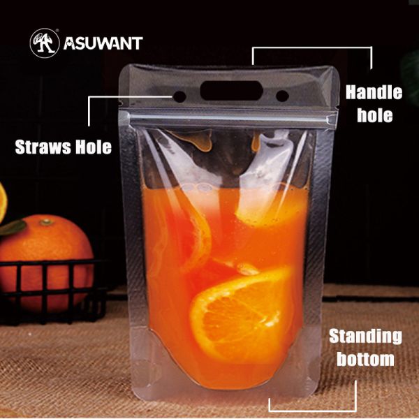 Buy Fruit Juice Liquid PET Metallized Liner Stand Up Zipper Bags at wholesale prices