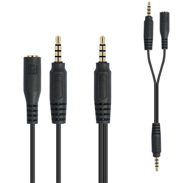 Buy 2 In 1 Cable Conversion Extension 3.5 Stereo Plug To 3.5 Stereo Plug To 4/1 "single Jack End Y Splitter Audio Adapter at wholesale prices